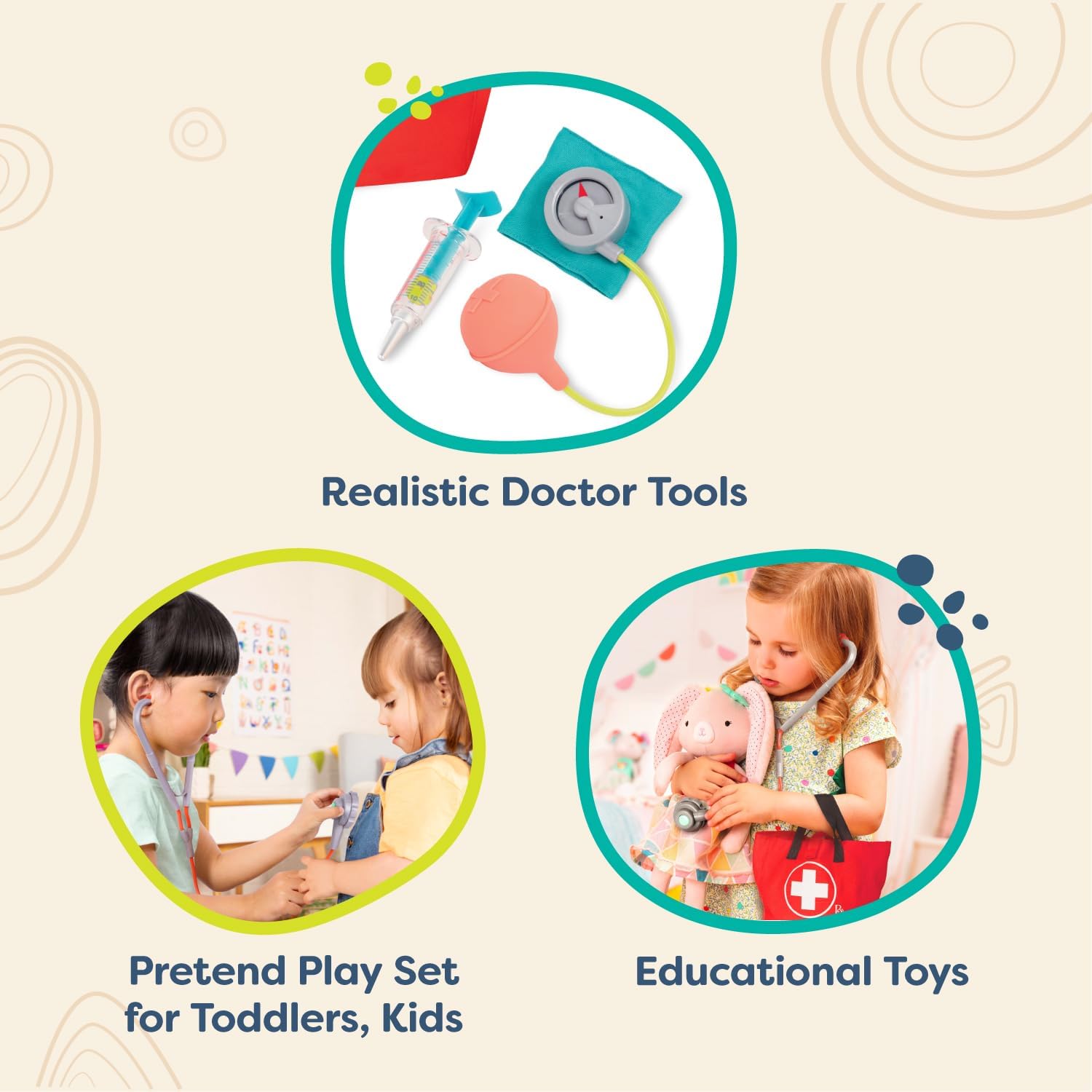 Thumbnail 4 de B. toys Kit de Soins pour Mini-médecins – Jeu de Docteur réaliste pour tout-petits