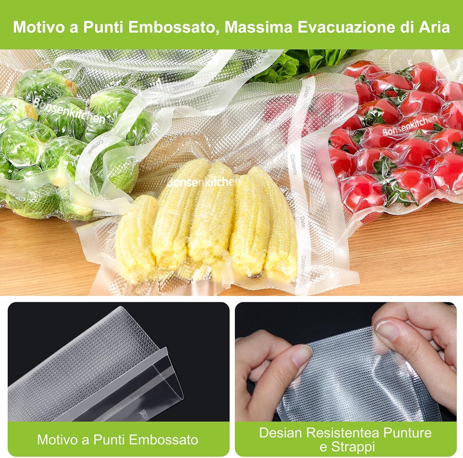 Detalle de Bonsenkitchen VB3207 sacchetti sottovuoto 28 cm