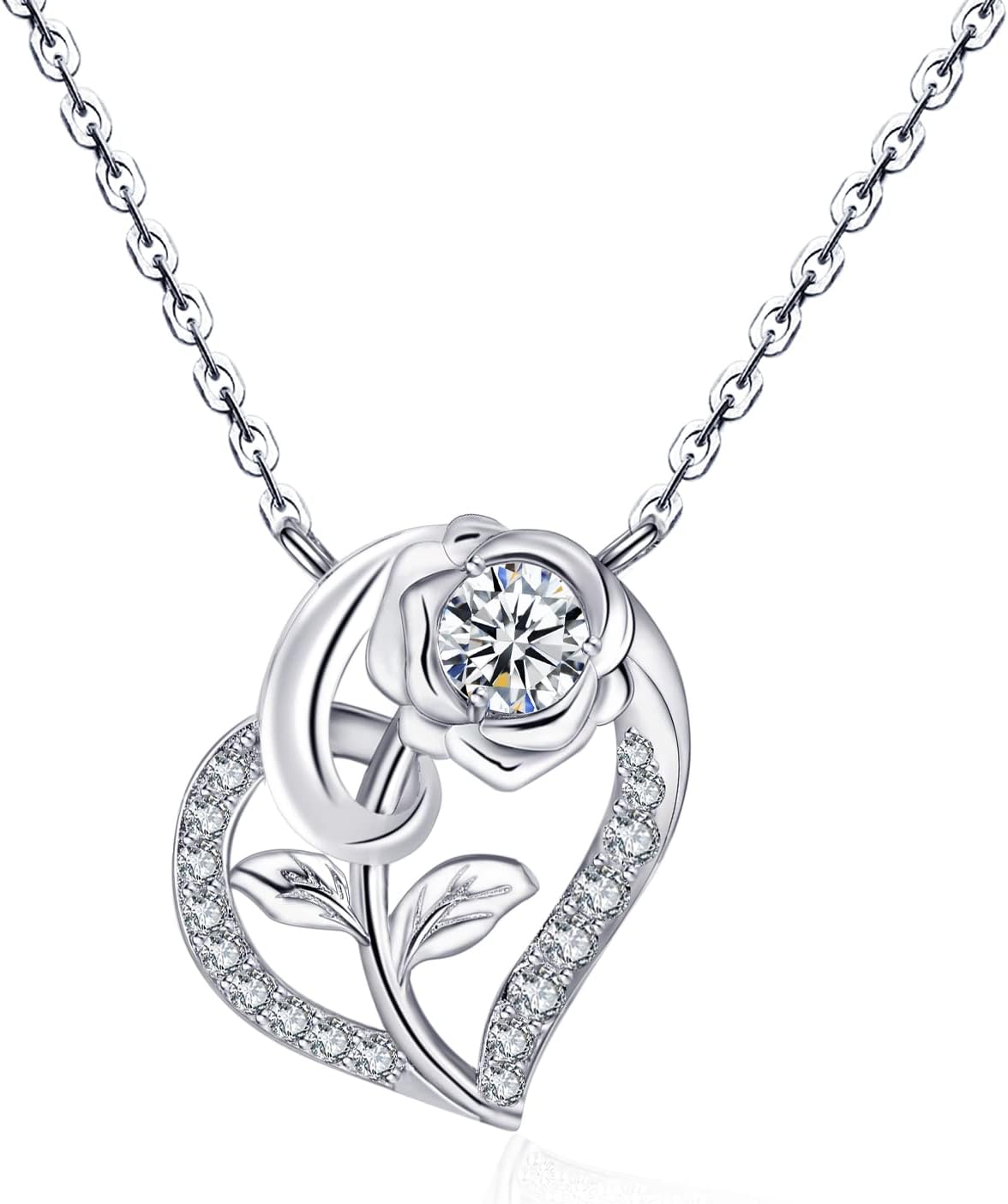Detalle de Qings Herz Geburtsstein Kette 925 Silber
