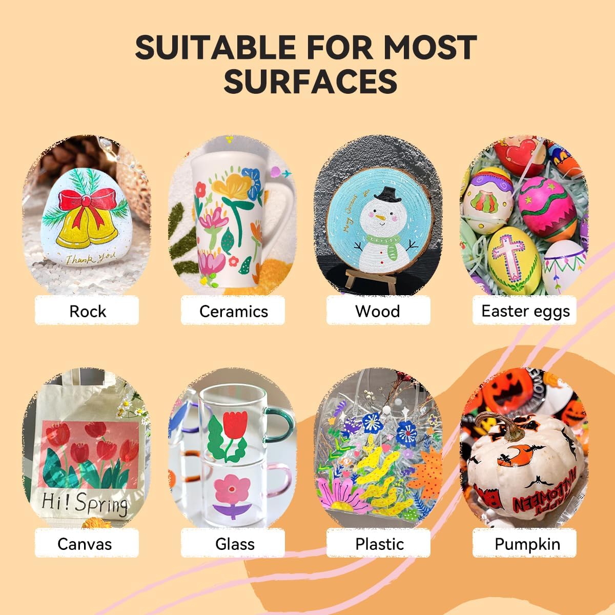 Thumbnail 4 de Arrtx 36-Colour Acrylic Paint Pens with Brush Tip – Versatile Markers for Rock, Fabric, Wood and More