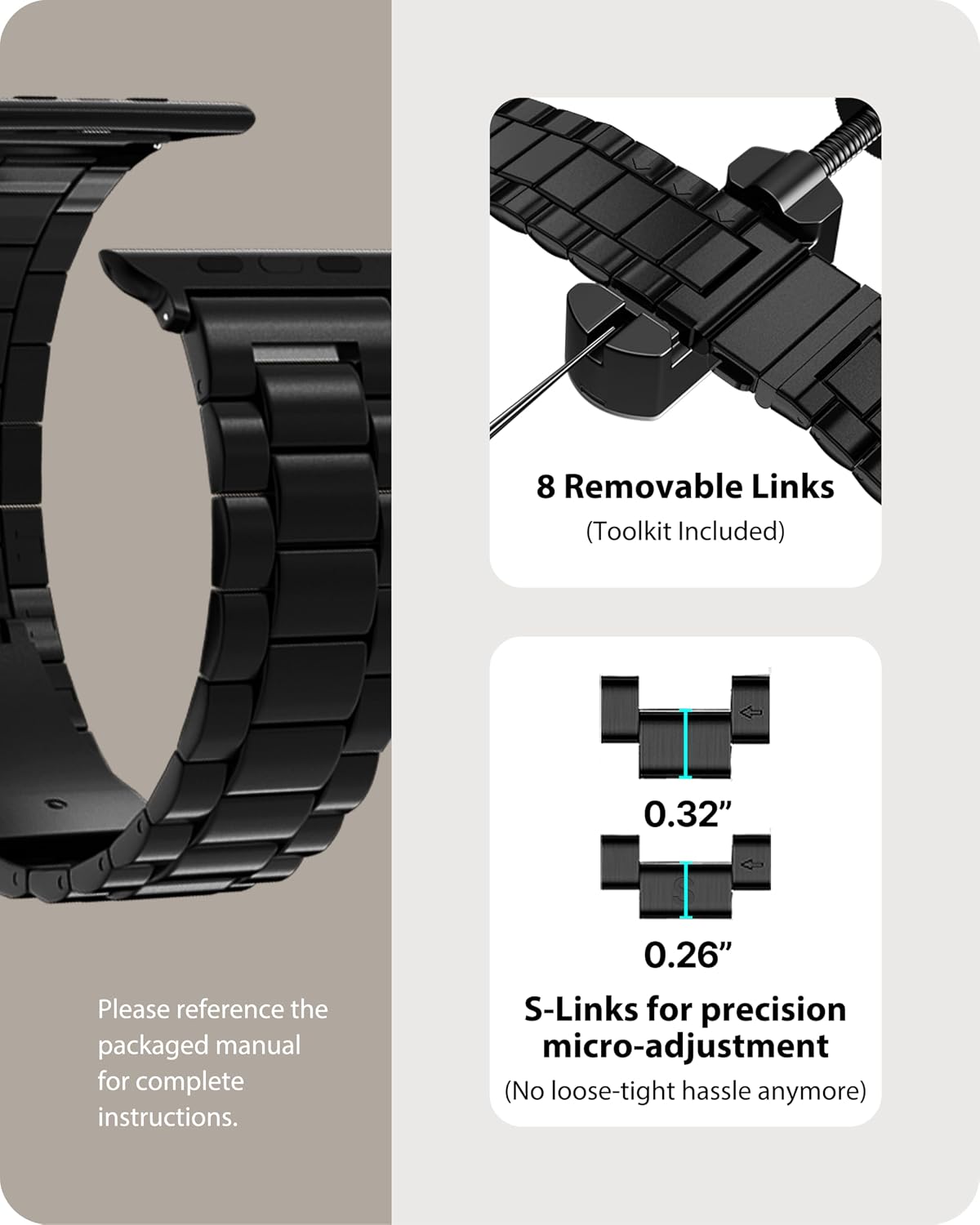 Thumbnail 3 de Fullmosa Metallarmband Apple Watch Schwarz