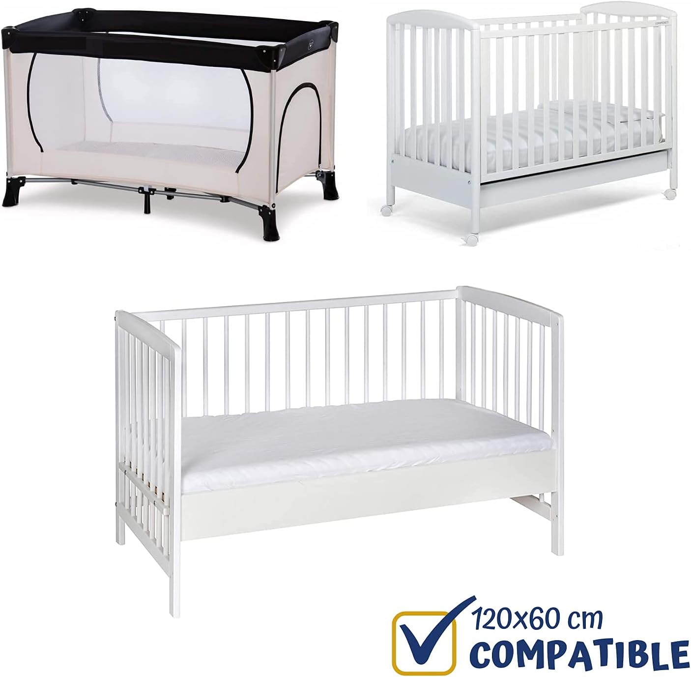 Thumbnail 5 de FlyIdeas Set 2 lenzuola per lettino neonato 60x120 cm in cotone morbido e traspirante