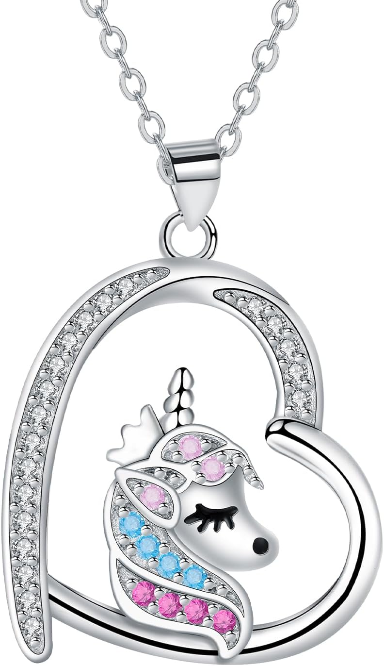 Arrebol Kette Damen Sterling Silber 925 – Verstellbare Halskette mit Einhorn-Anhänger