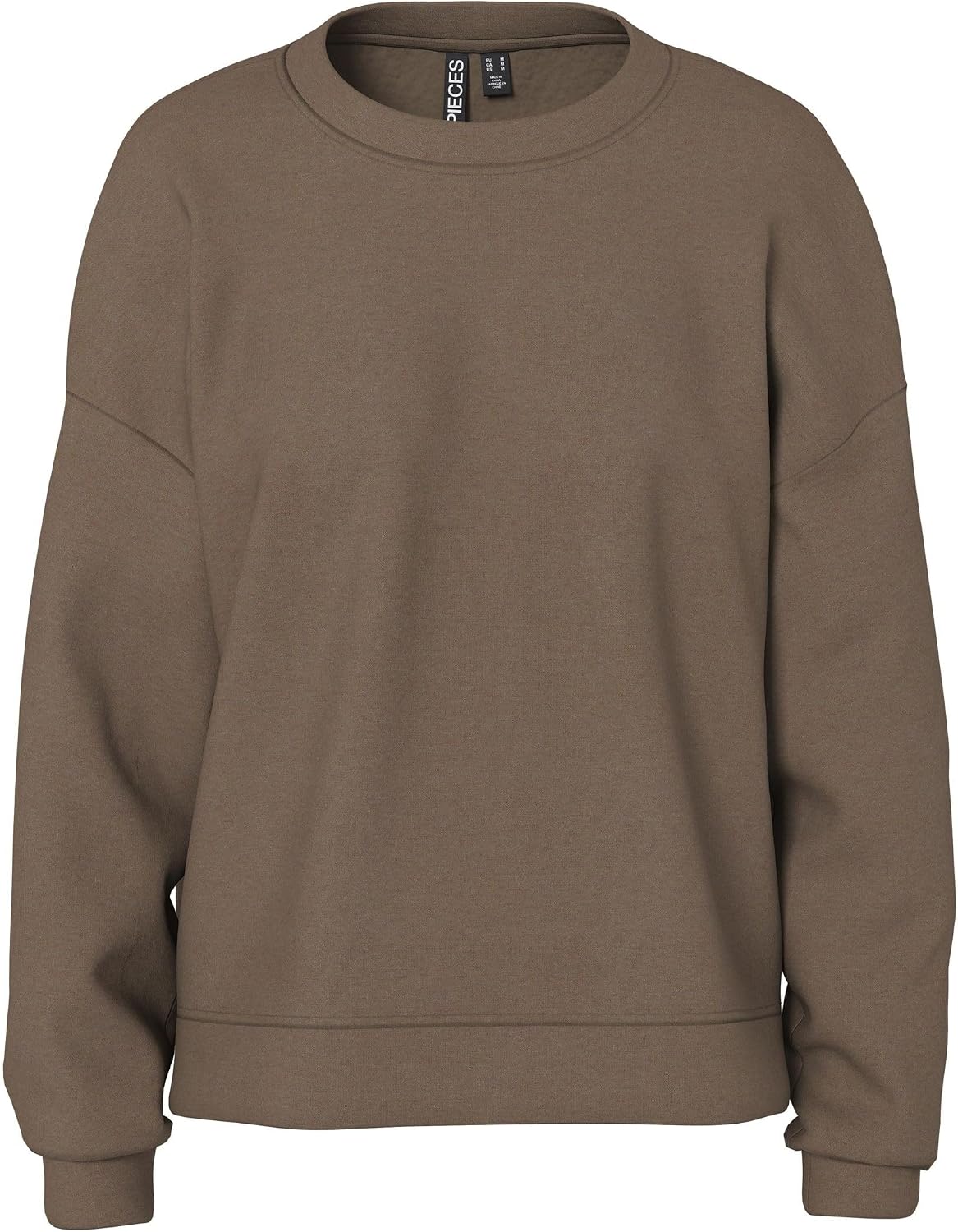Detalle de PIECES Sweatshirt PCCHILLI: felpa oversize girocollo in cotone e poliestere riciclato