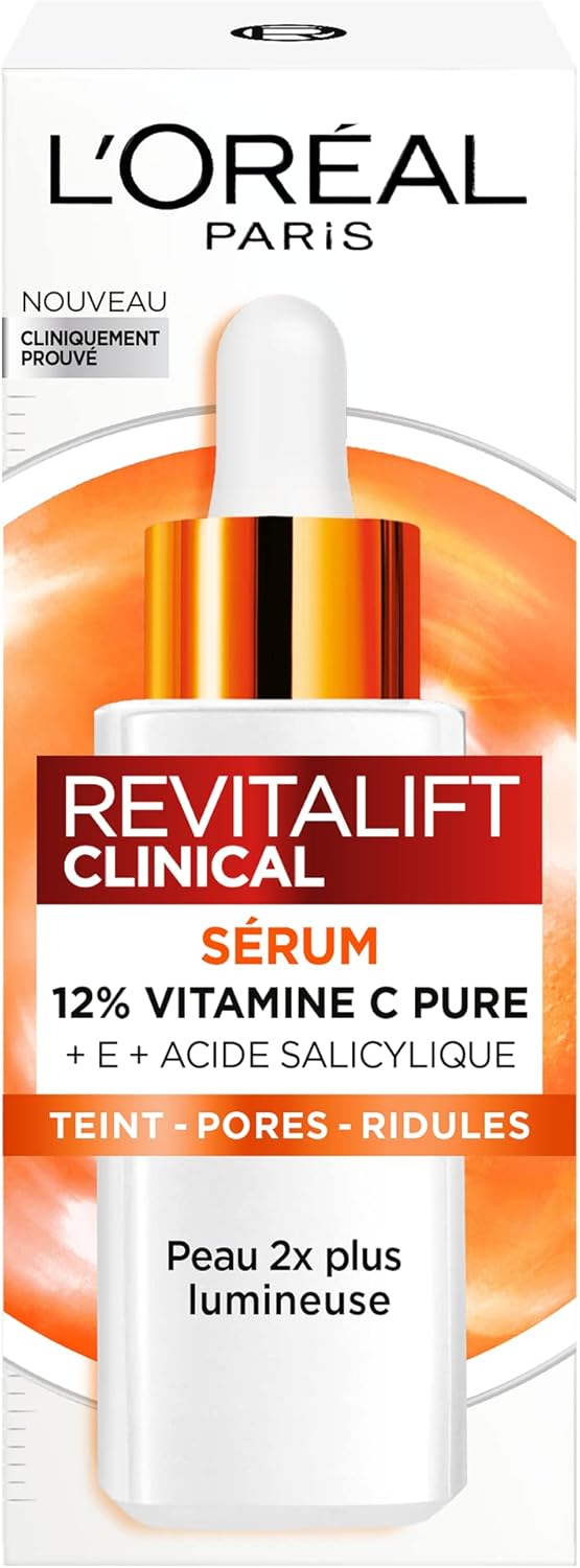Detalle de L'Oréal Paris Siero Vitamina C 12% Pure + Acido Salicilico + Vitamina E (Revitalift Clinical) – 30 ml