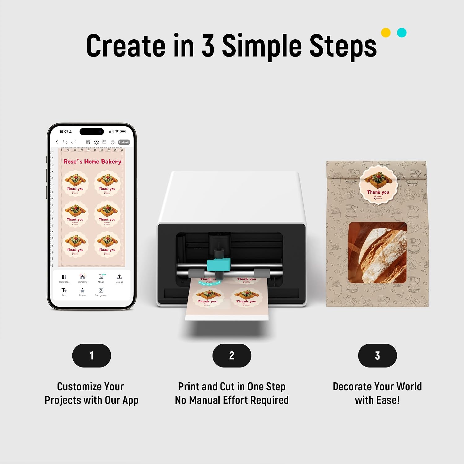 Detalle de Liene PixCut S1 Inspire Kit: All-in-One Color Sticker Printer & Cutting Machine