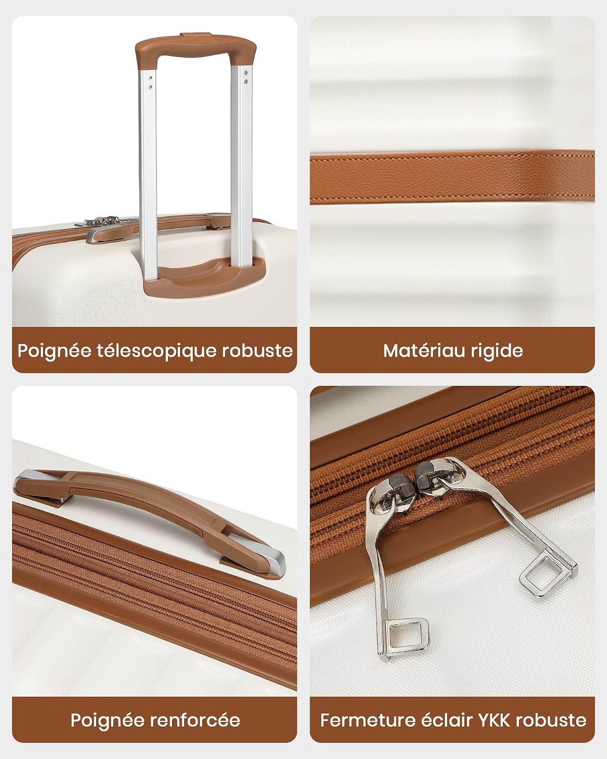 Thumbnail 6 de Kono ensemble de 3 valises rigides 65 cm, expansion 15 %, serrure TSA et roues silencieuses