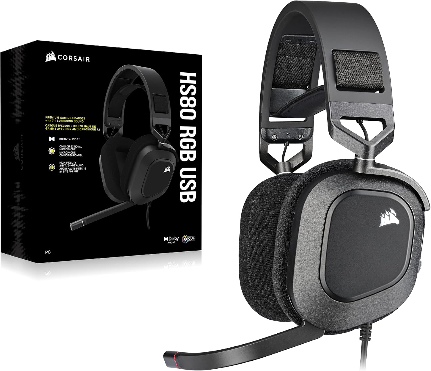 Thumbnail 6 de Corsair HS80 RGB USB gaming headset 7.1