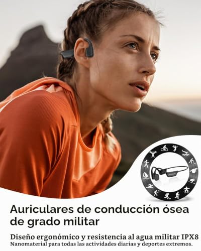Thumbnail 1 de ZOVIMAX auriculares de conducción ósea IPX8 con MP3 de 8 GB y Bluetooth 6.0