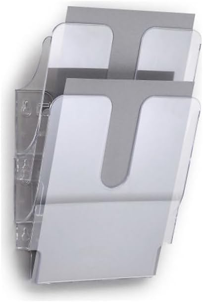Detalle de Durable FlexiPlus 2 vägghängt broschyrställ, A4 stående, transparent plast