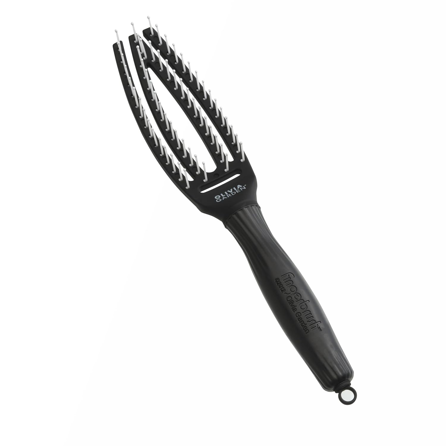 Detalle 2 de Olivia Garden Fingerbrush Care Iconic – Haarbürste mit Nylonborsten für geschmeidiges Styling und sanfte Kopfhautmassage