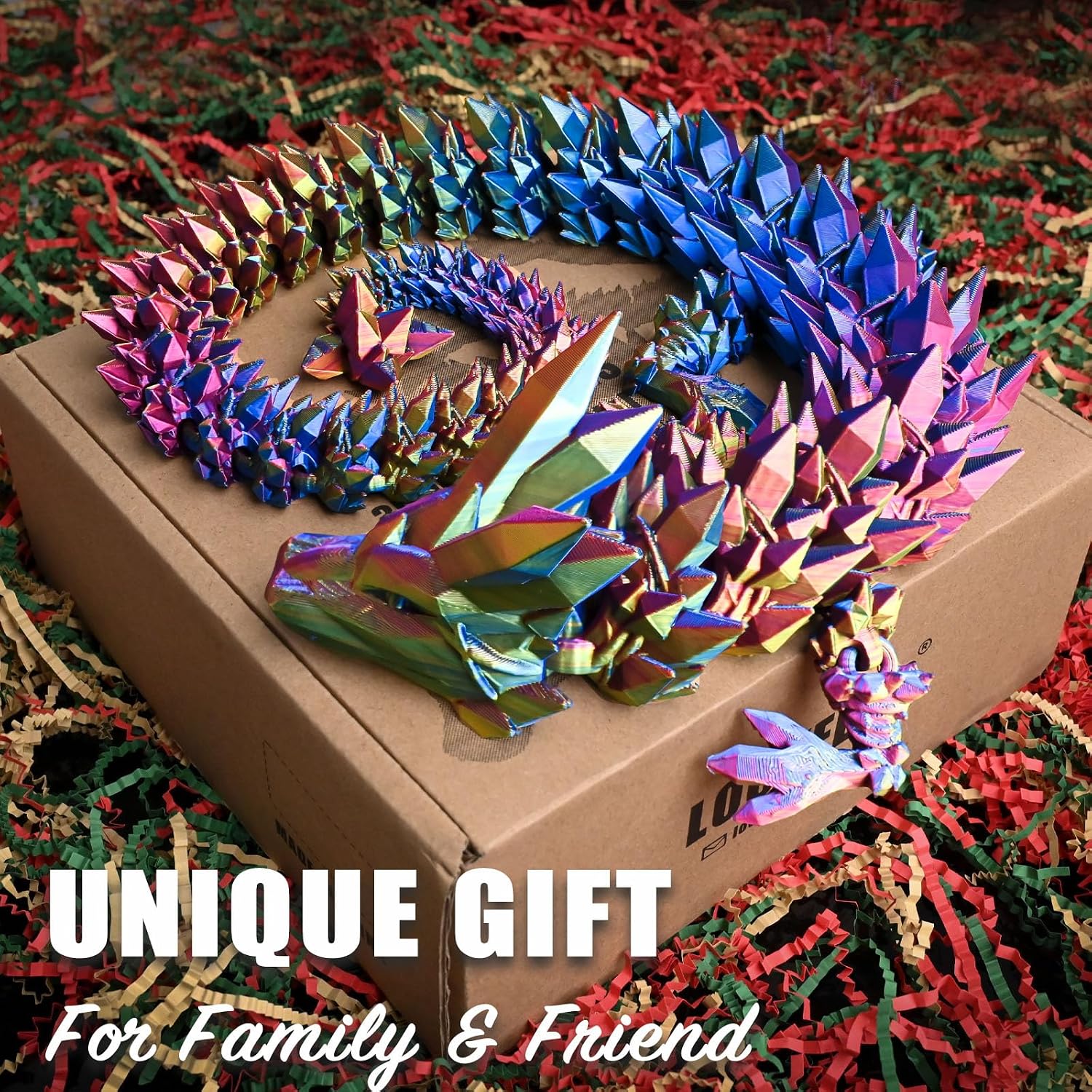 Thumbnail 3 de LOCYFENS 30 Inch Large 3D Printed Dragon: A Flexible, Giant Fidget Decor for Desk and Gifting