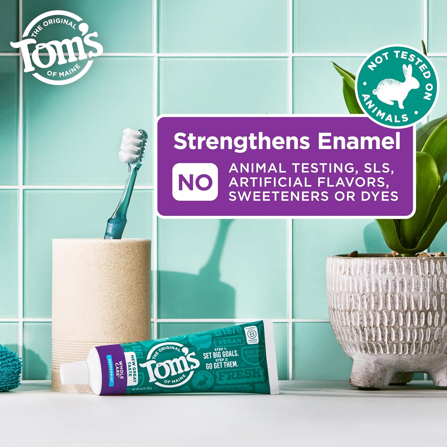 Detalle 2 de Tom's of Maine Whole Care Peppermint Toothpaste 4 oz. 🪥