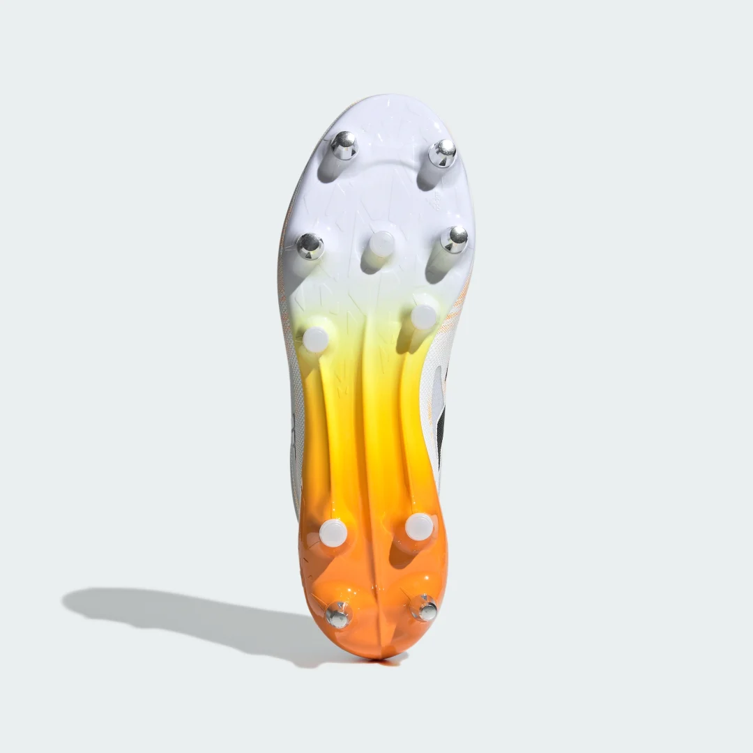 Detalle 2 de Adizero RS15 Pro de Adidas para césped natural húmedo – Bota de rugby en blanco