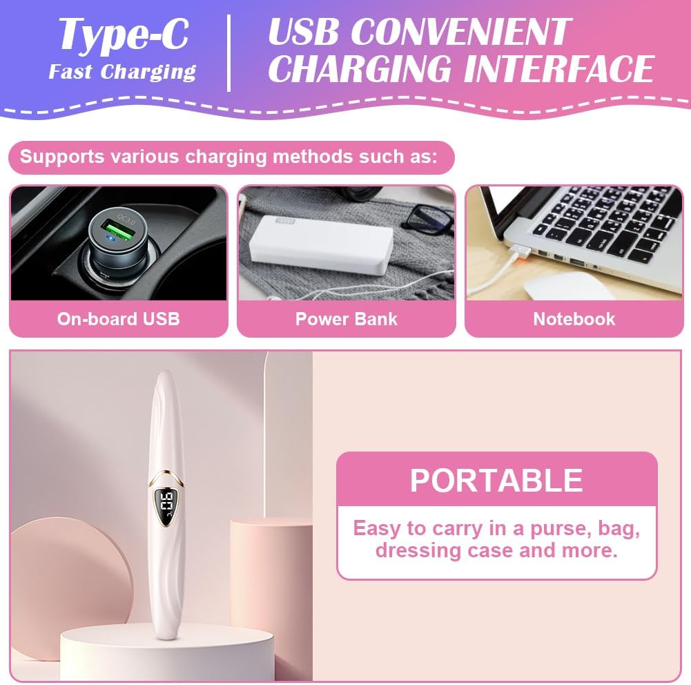Thumbnail 6 de LOPHE beheizte Wimpernzange S600 (hellrosa) – elektrisch, USB-C aufladbar, 60–90 °C mit LED