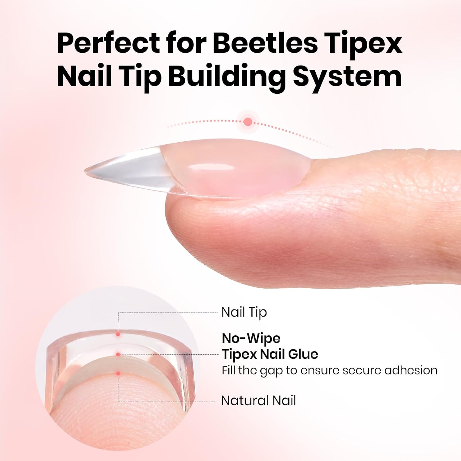 Detalle 2 de Beetles 20g Tipex Nail Glue Gel – No Wipe, No Hold, For Tipex Instant Apex Tips