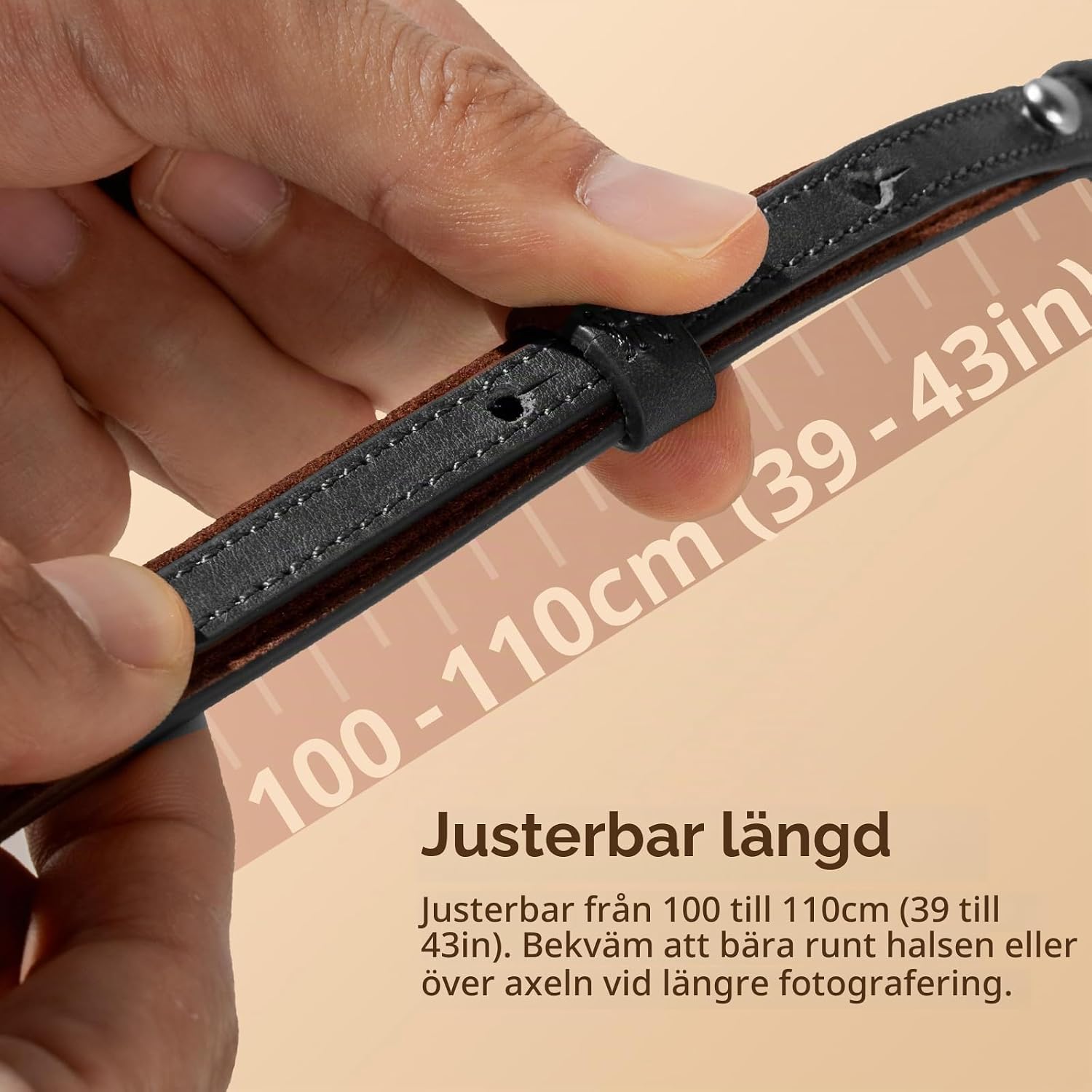 Detalle de SMALLRIG universell axelrem för kamera i läder
