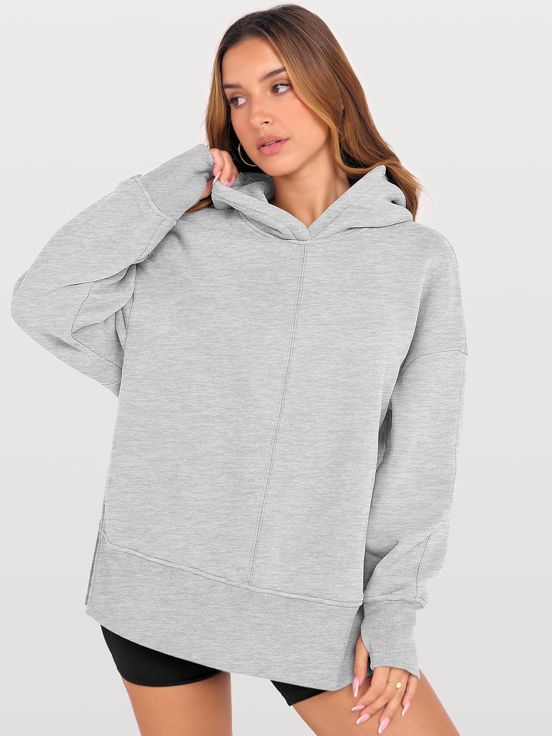 Thumbnail 3 de ANRABESS Womens Oversized Hoodie side-slit pullover