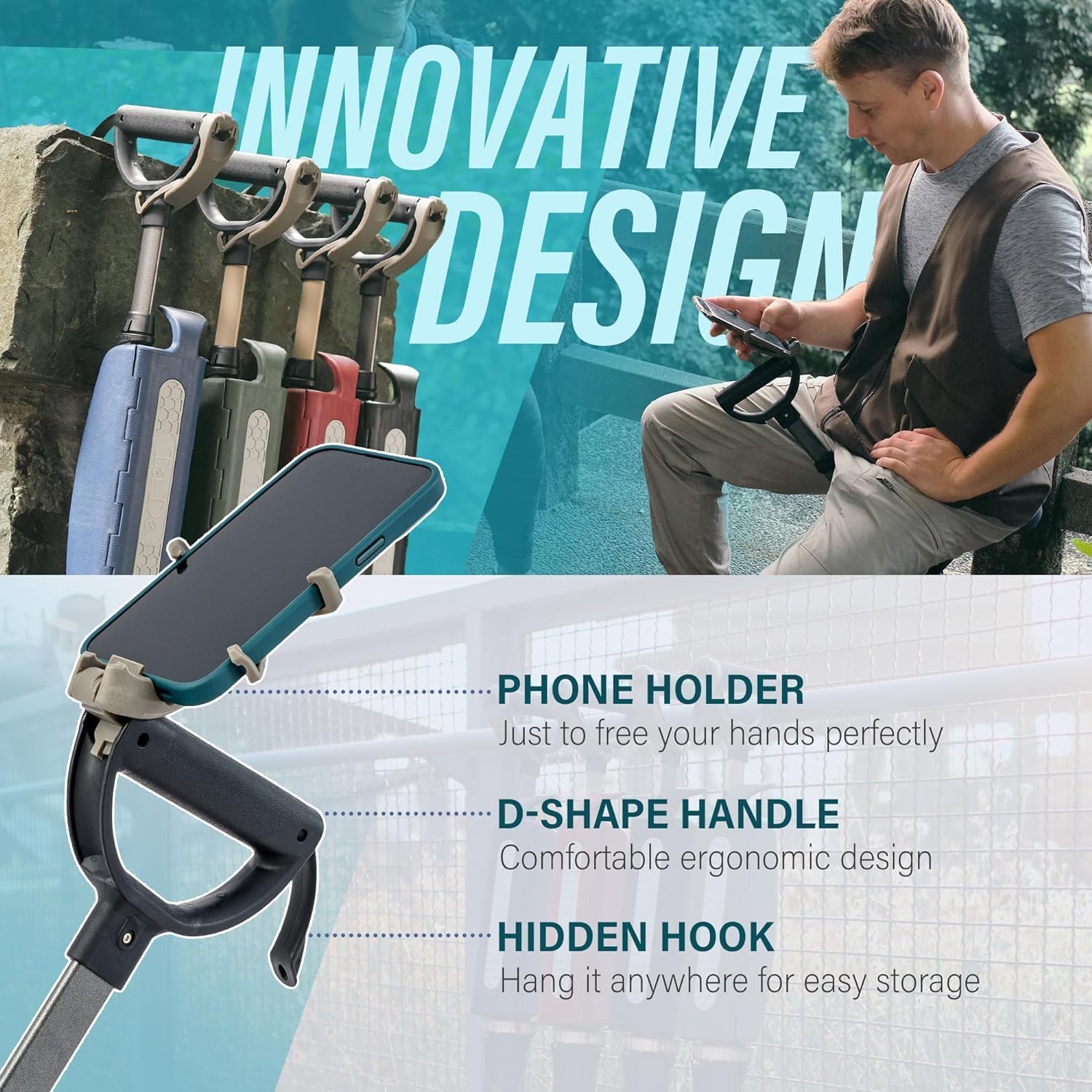 Thumbnail 1 de STEP2GOLD Ta-Da Chair Series 2 PRO Portable Trekking Hiking Pole (Folding Walking Stick with Seat)