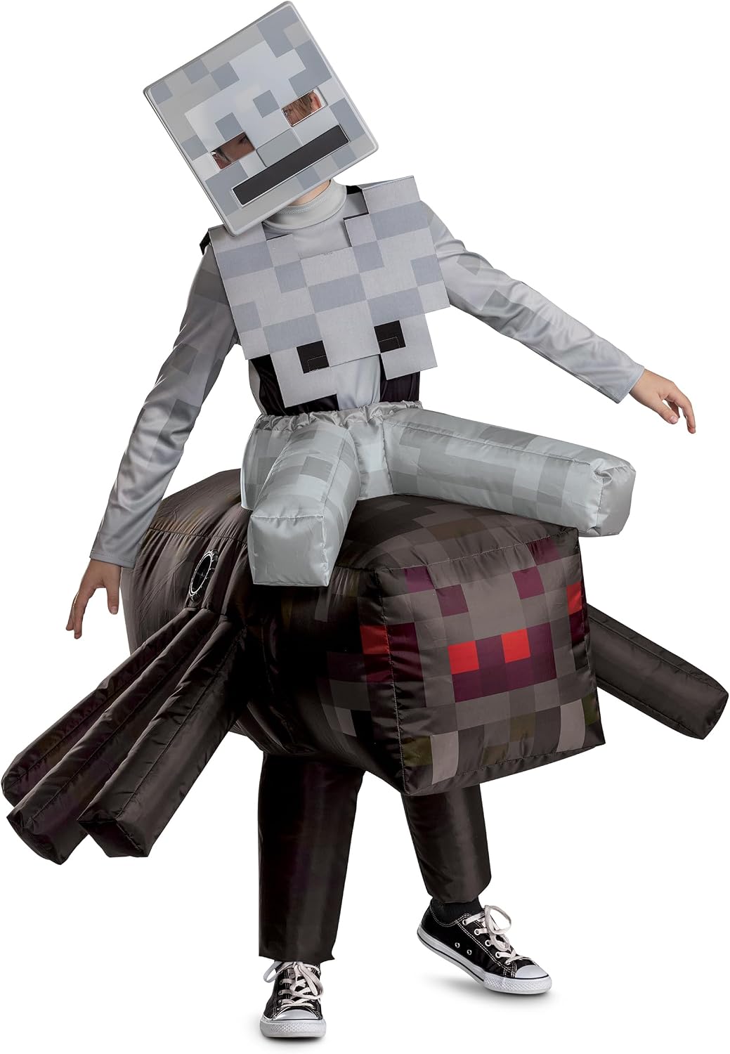 Detalle de Minecraft Spider Jockey-kostuum voor kinderen, opblaasbaar en unisex