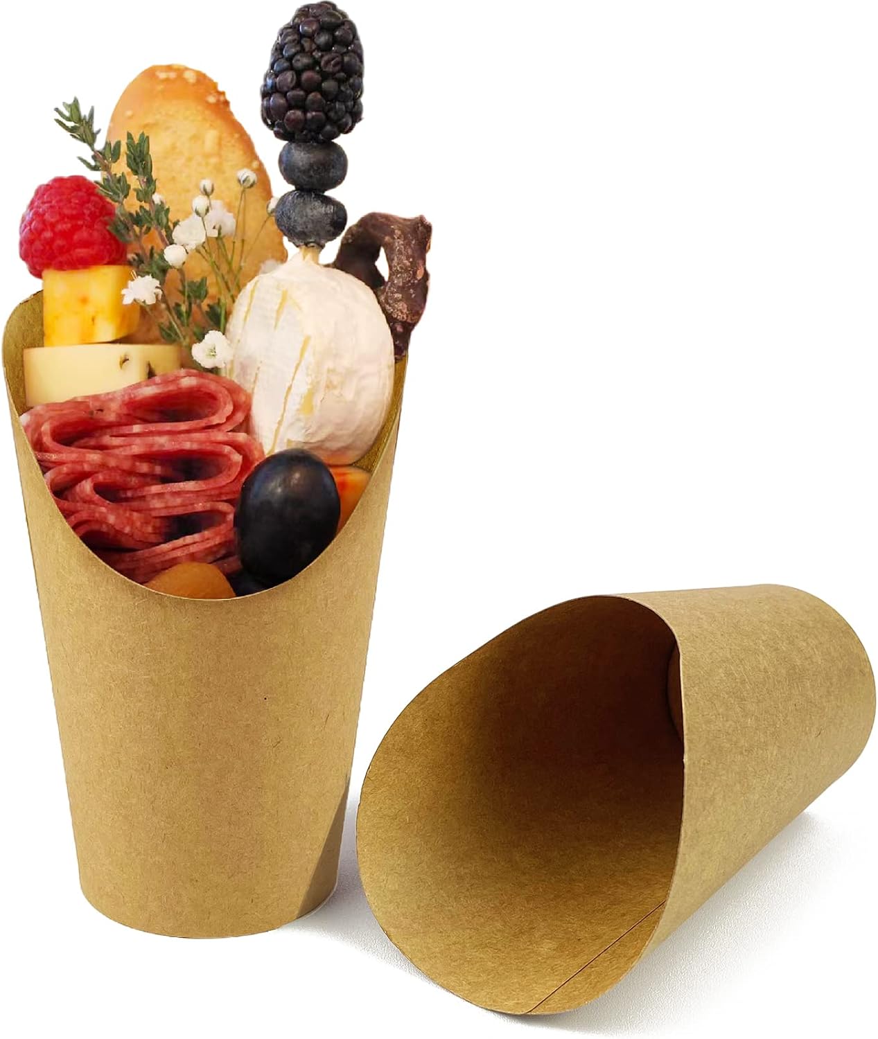 Detalle de CAMKYDE 50-Pack 12oz French Fries Holder Cups (Disposable Paper Fry Cups) for Parties & Charcuterie