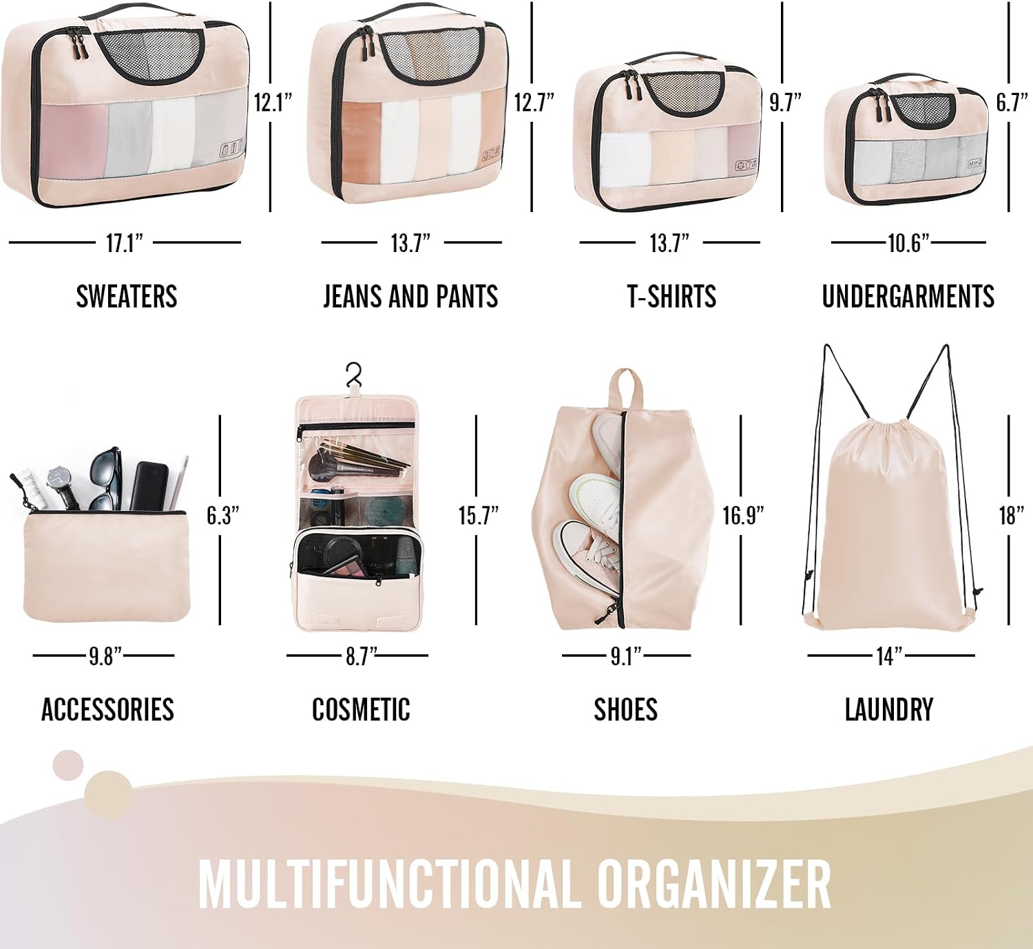 Thumbnail 5 de Veken 8 Set Packing Cubes