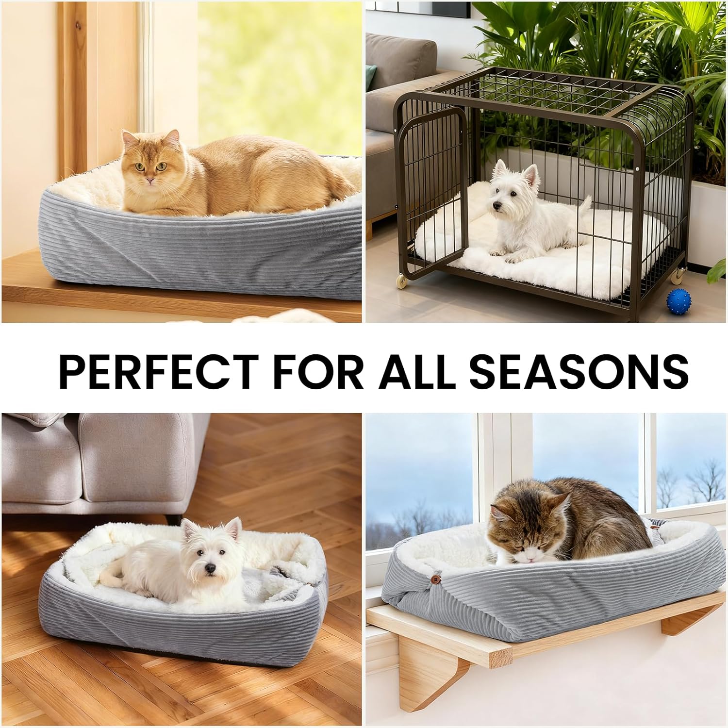Detalle de MAIYADUO Weiches Katzenbett 60x45 cm 2-in-1 – kuscheliges, waschbares Nest- und Katzenbett für kleine Katzen und Hunde