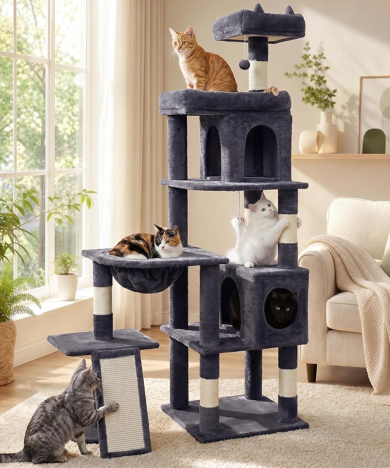 Thumbnail 4 de LIKISAK Cat Tree 173cm Large Indoor Cat Tower (PMT02DG)