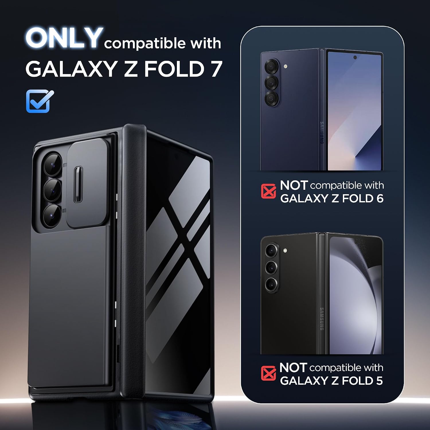 Detalle de TONGATE Wallet Case pour Z Fold 7 – Protection intégrale avec Privacy Screen, porte-cartes et grand support