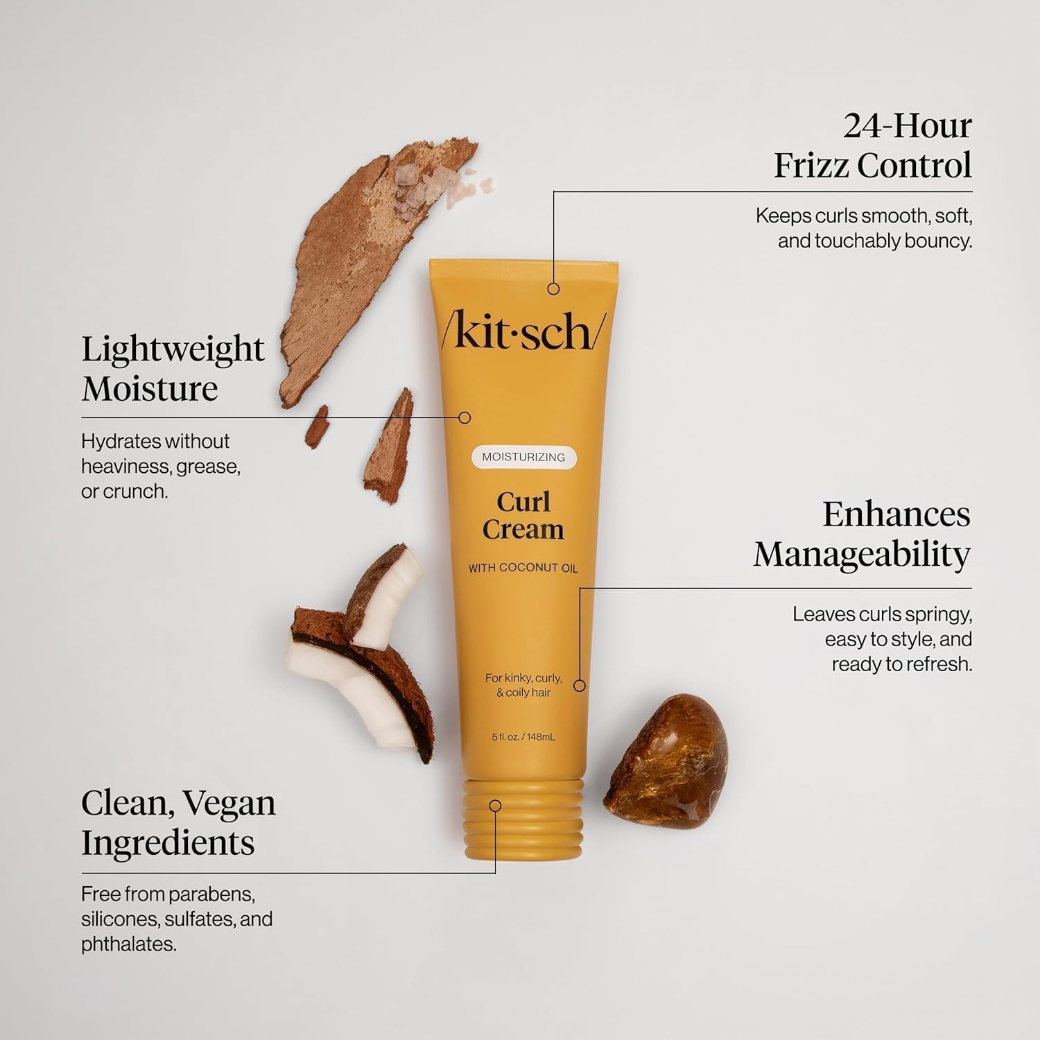 Thumbnail 4 de Kitsch Moisturizing Curl Cream for Curly Hair (Lightweight, Frizz Control & Shine) – 5.3 oz