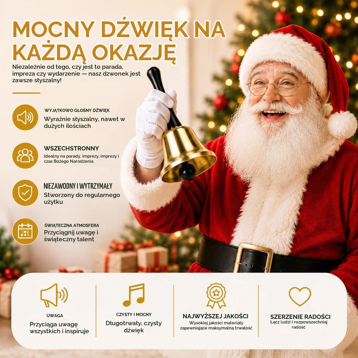 Detalle 2 de TK Gruppe Timo Klingler – złoty dzwonek bożonarodzeniowy do stroju Mikołaja