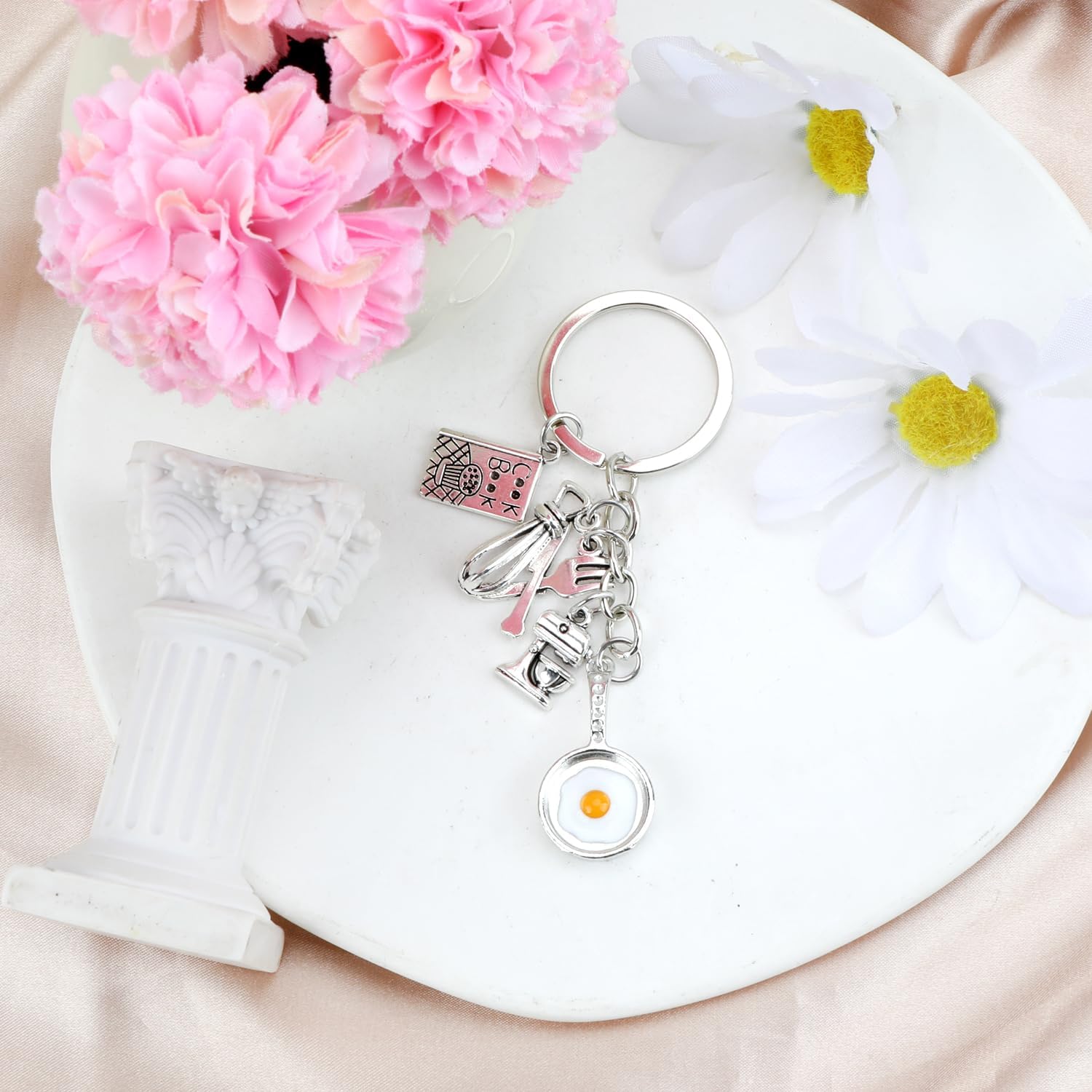 Thumbnail 6 de OBEISN Küchenbedarf-Schlüsselanhänger aus Edelstahl mit Mini-Spatel als Lebensmittel-Motiv