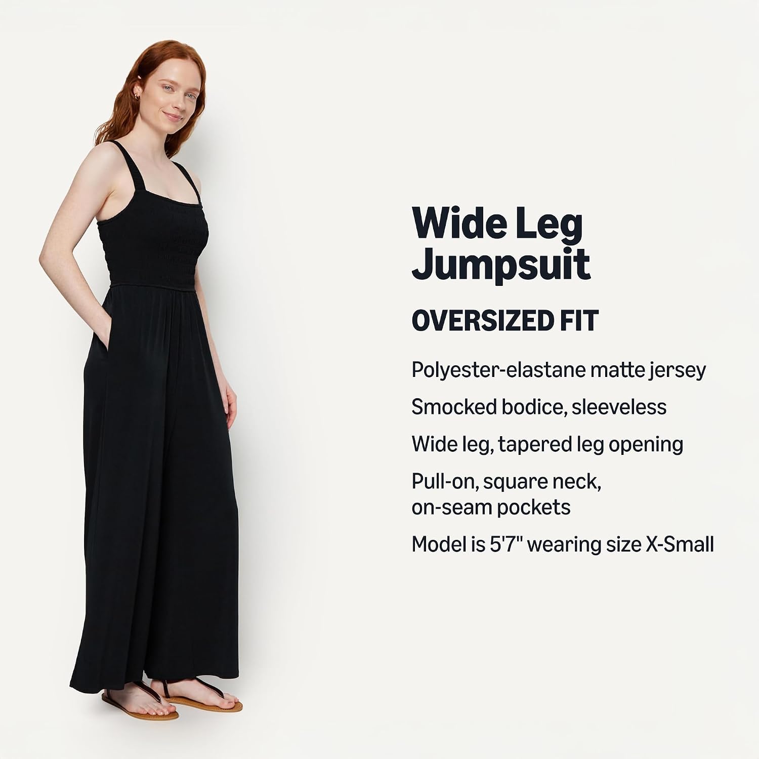 Detalle 2 de Amazon Essentials Women's Square Neck Wide Leg Sleeveless Jumpsuit