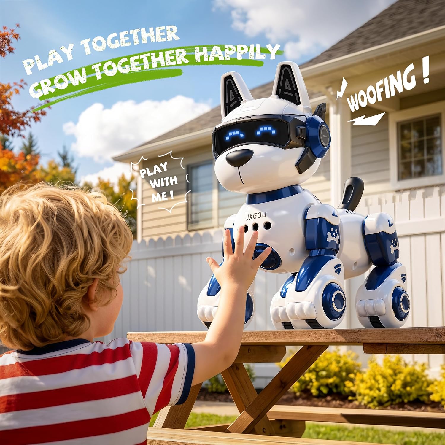Thumbnail 6 de Ozega Robot Dog-988A-7 Blue Interactive Robot Dog with Voice and App Control