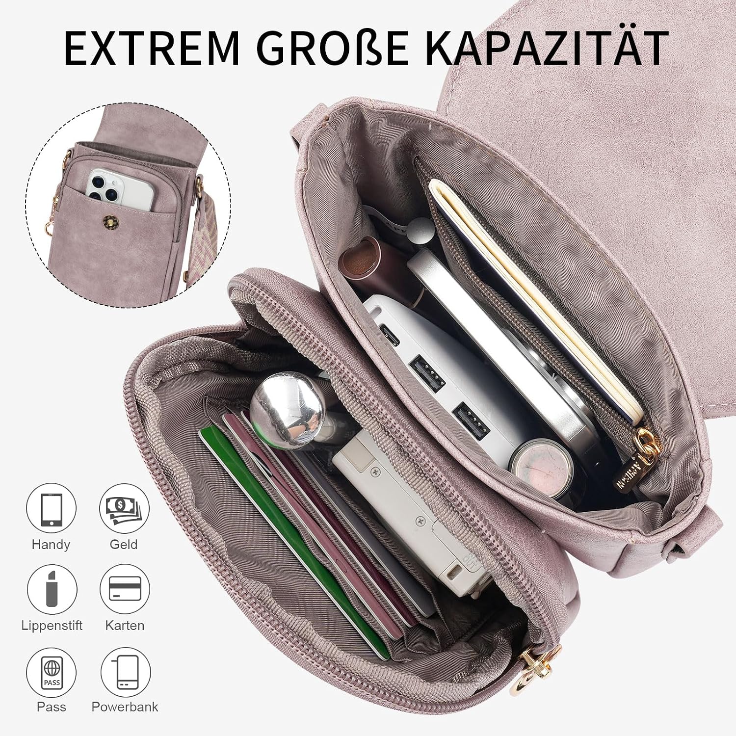 Detalle de APHISON Handytasche Crossbody 20,9 x 7,8 x 5 cm