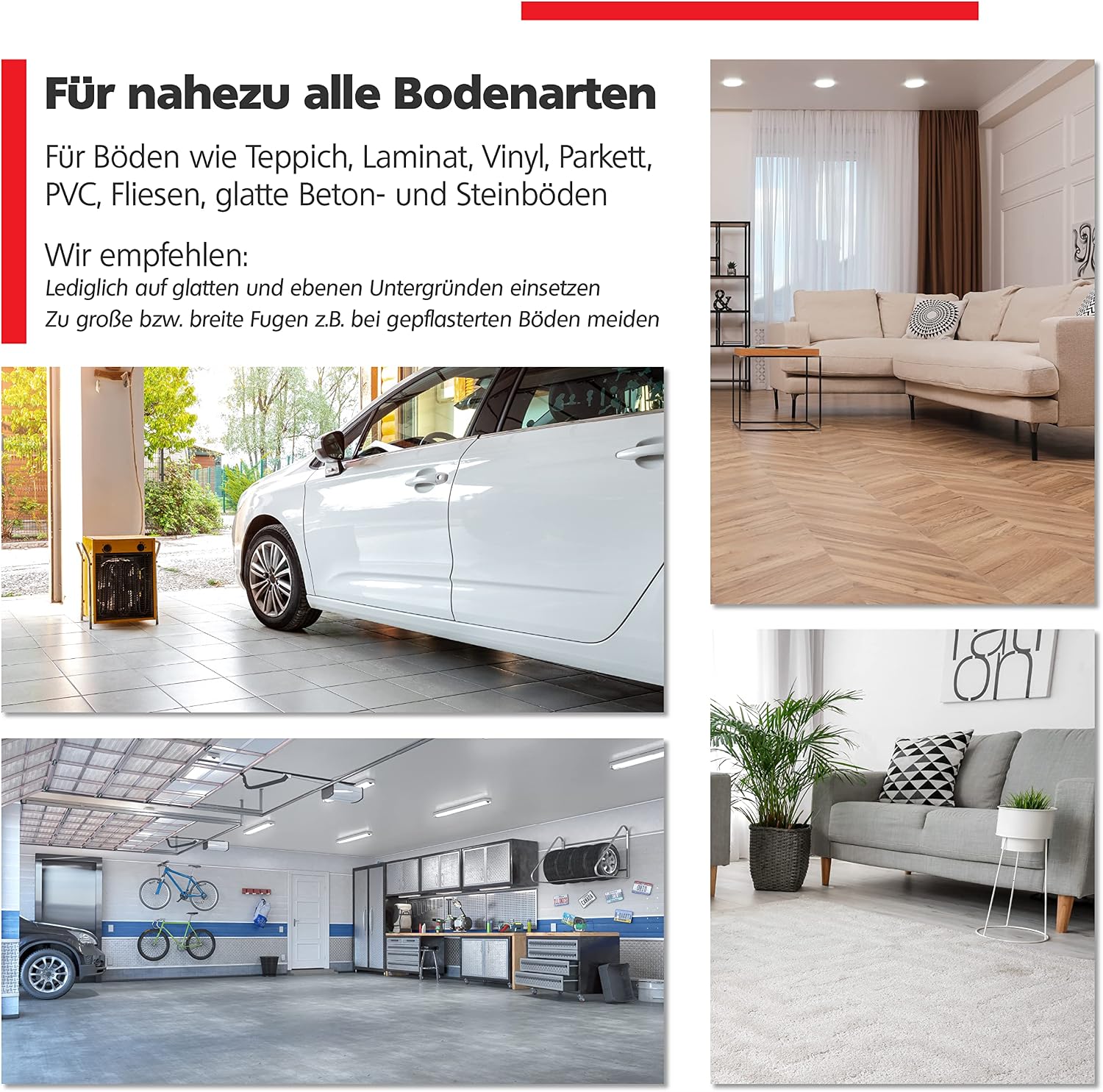 Detalle de RAVN HAMAN 4er Set Möbelrollen 50 mm mit Bremse – Schwerlast-Lenkrollen für innen & außen