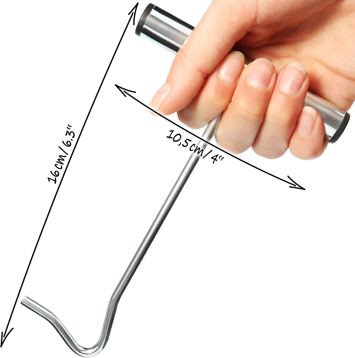 Thumbnail 4 de com-four Heringzieher aus Edelstahl – Hakenzieher zum einfachen Entfernen von Heringen und Haken (1 Stück)