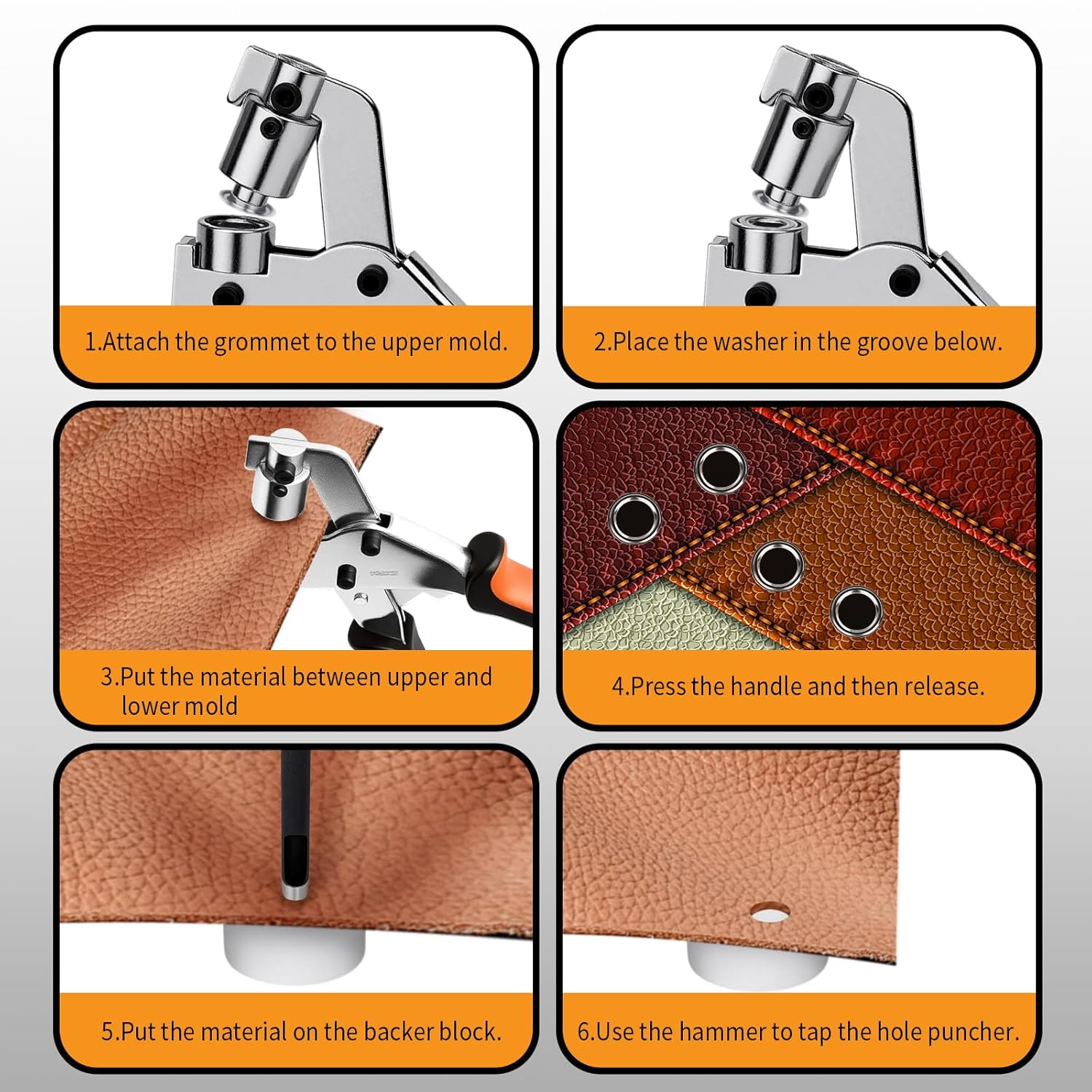 Detalle de TOWOT eyelet punch kit 500 pcs 10mm