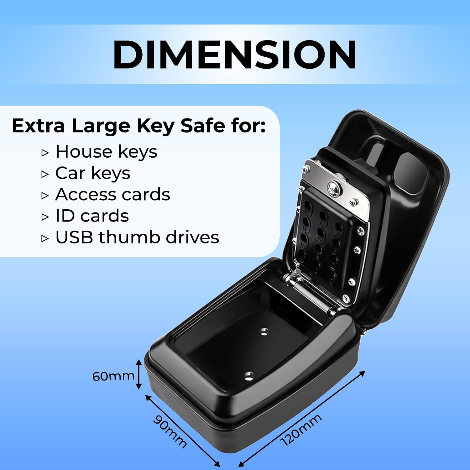 Thumbnail 1 de XShield 12-digit Combination Key Safe: Wall-mount Weatherproof Lock Box with Large Capacity