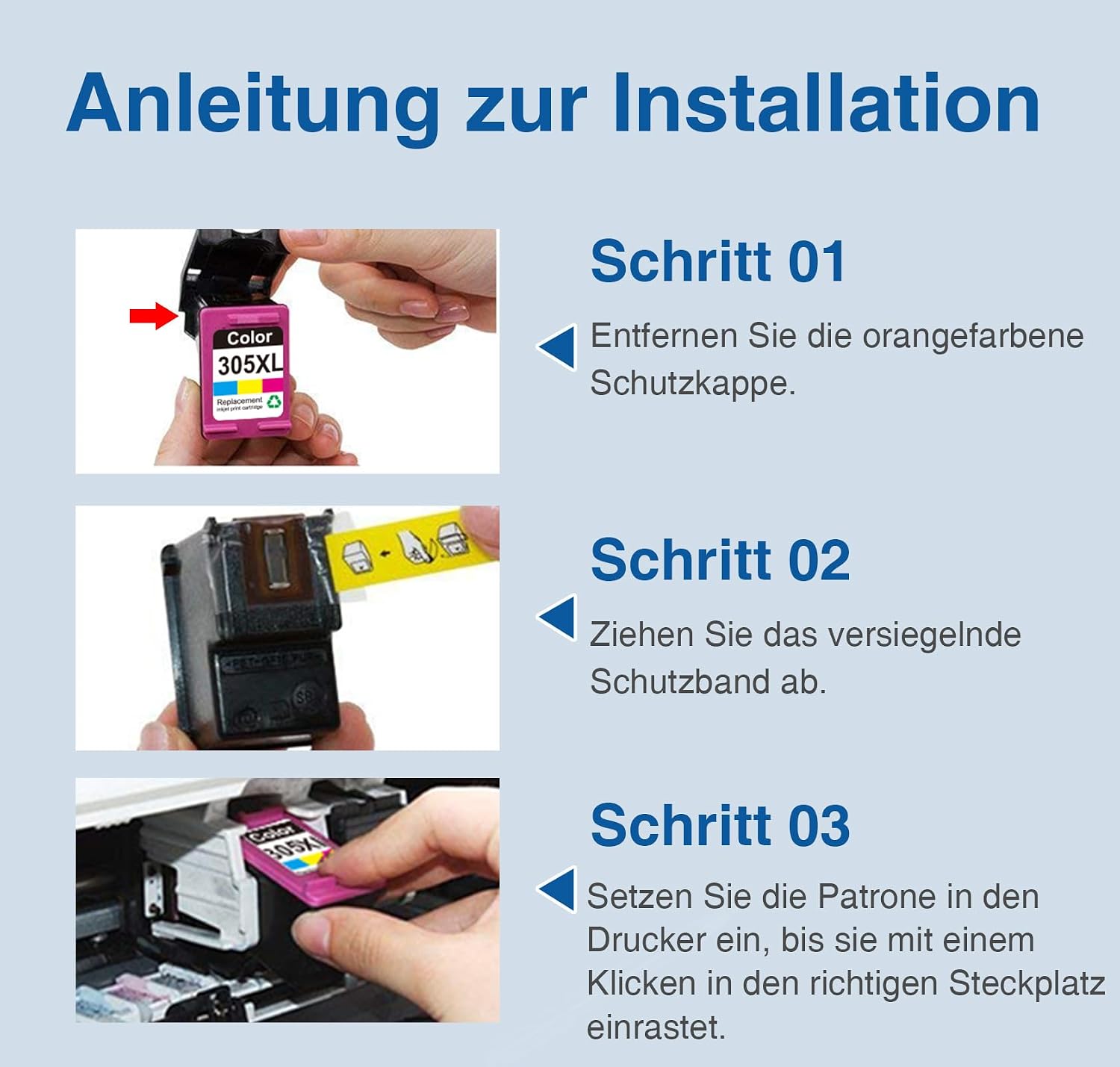 Detalle de 305 XL Ersatzpatronen (HP 305) Schwarz & Farbe – 2er-Pack für DeskJet 2700/4100 und Envy 6000/6400