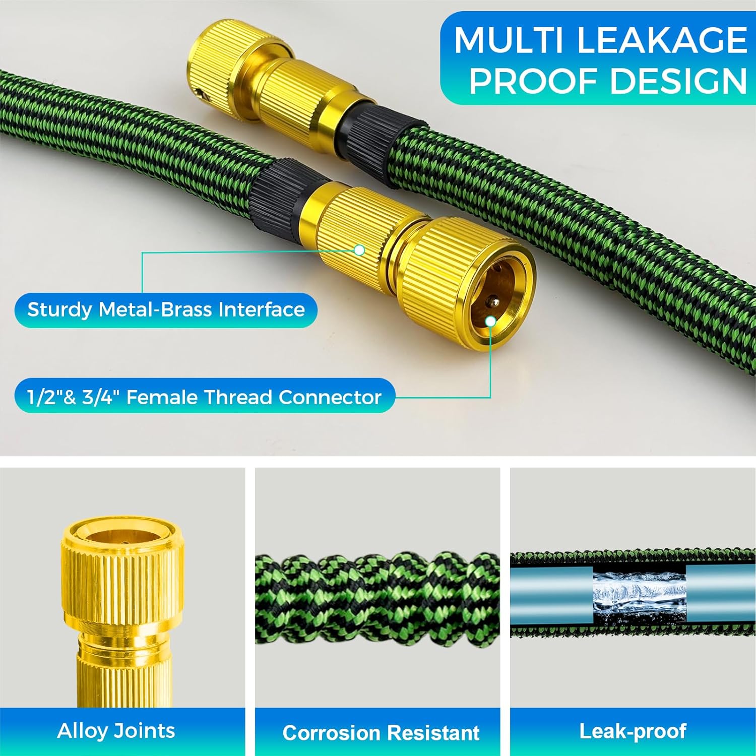 Detalle de CNMTCCO Expandable garden hose pipe 100FT