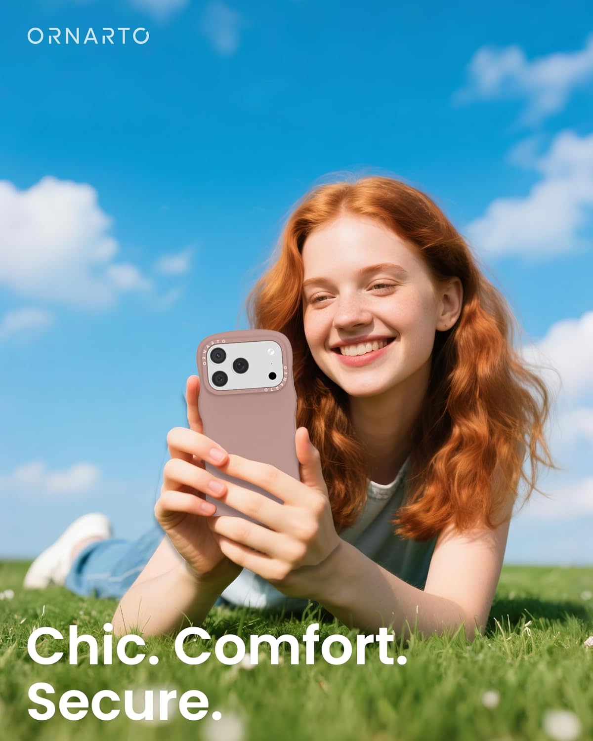 Thumbnail 5 de ORNARTO Compatible with iPhone 17 Pro 6.3-inch Case with MagSafe & Shockproof Silicone Wavy Edge