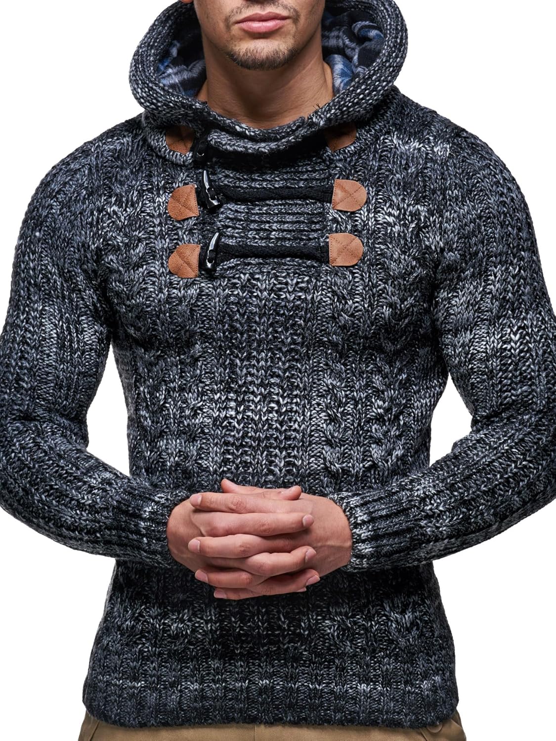 Thumbnail 2 de Leif Nelson LN-6004 maglione con cappuccio in felpa a maglia da uomo: stile casual e comfort quotidiano