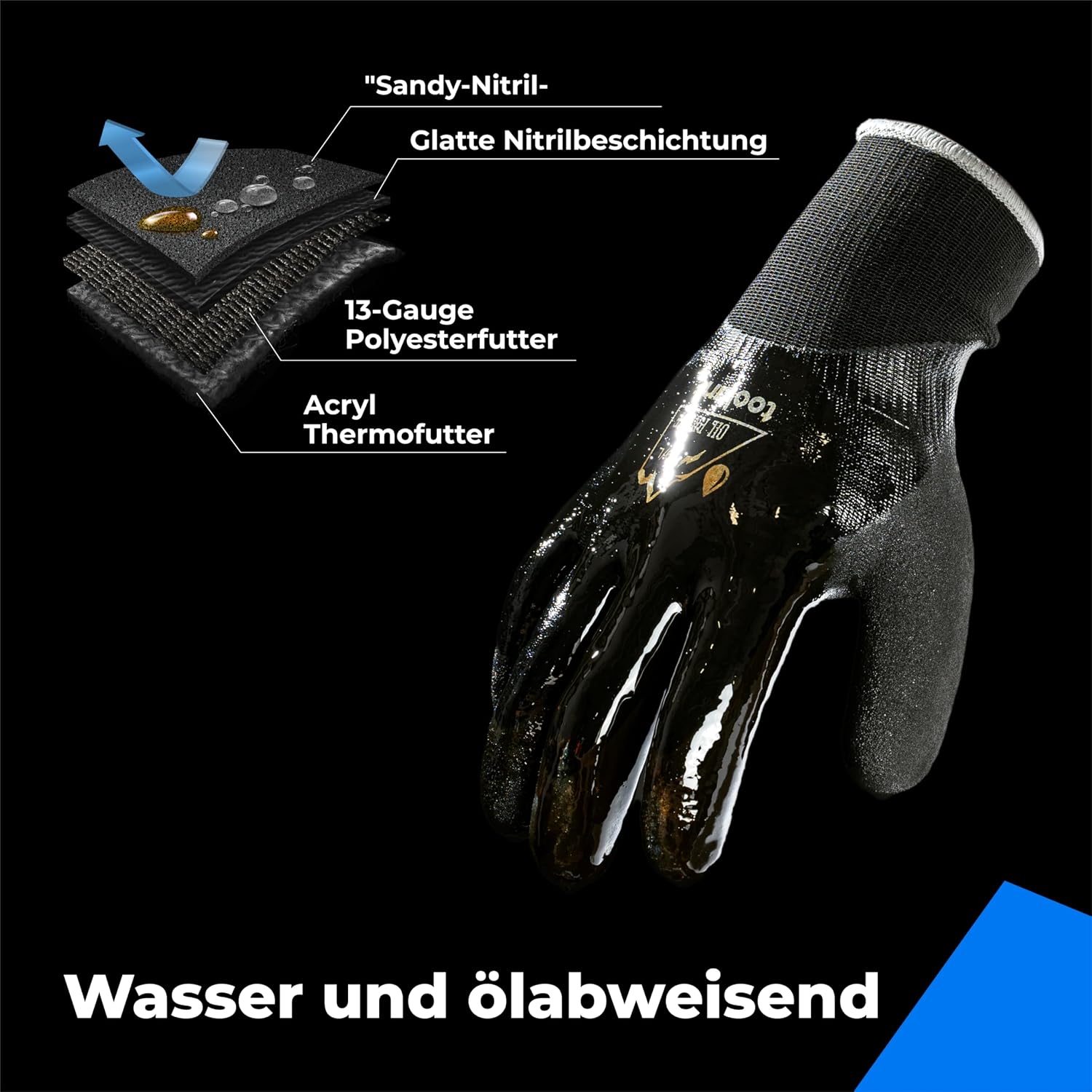 Detalle 2 de toolant 3 Pairs Waterproof Gloves
