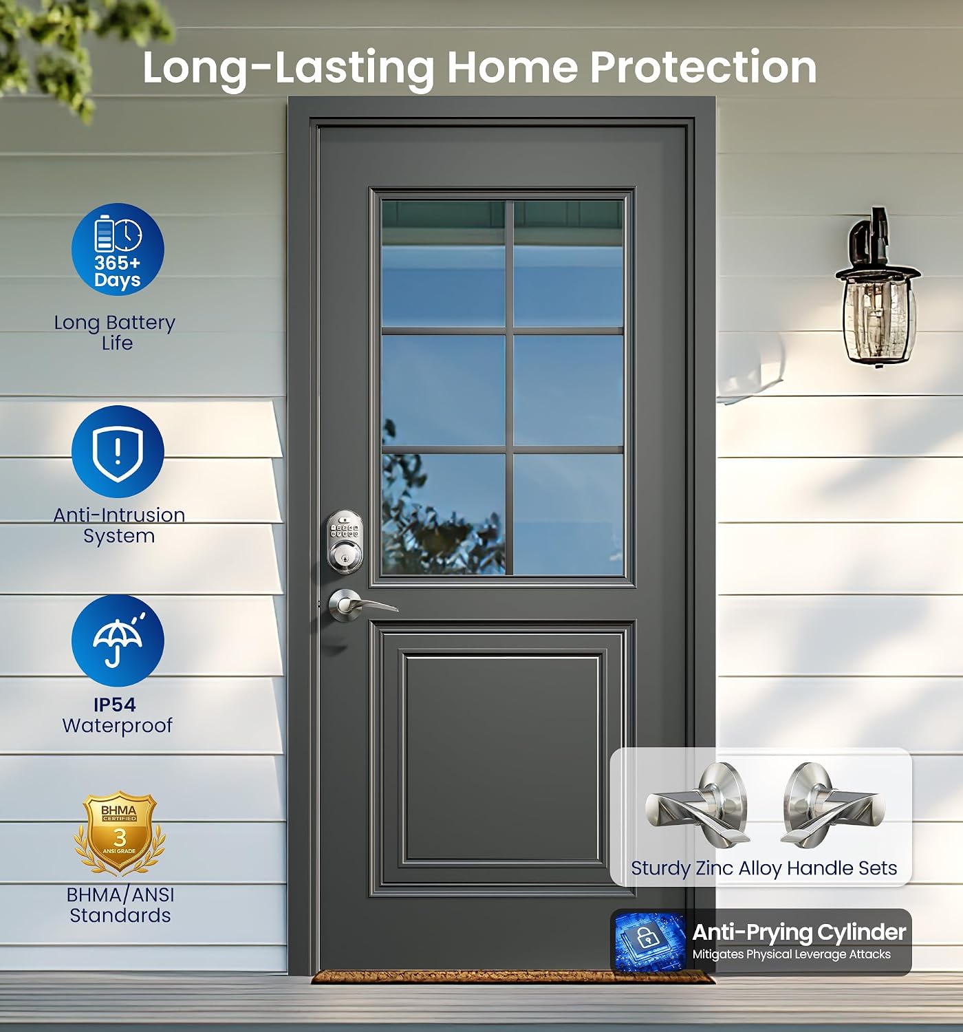 Detalle de Veise Keyless Entry Door Lock, Satin Nickel