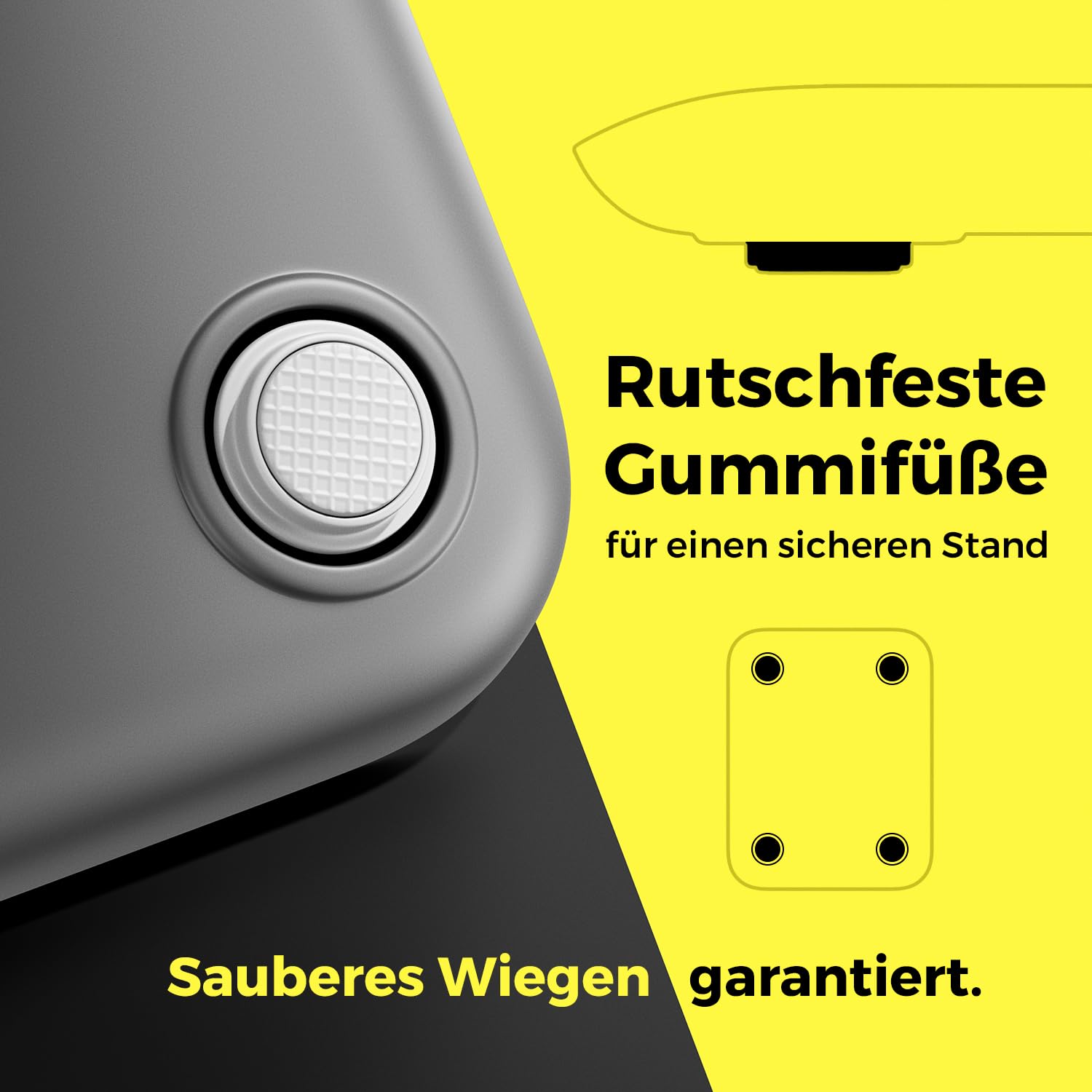 Detalle de DeleyCON Küchenwaage Digital MK6927 – Präzise 1 g, 5 kg max, flach, Edelstahl-Plattform