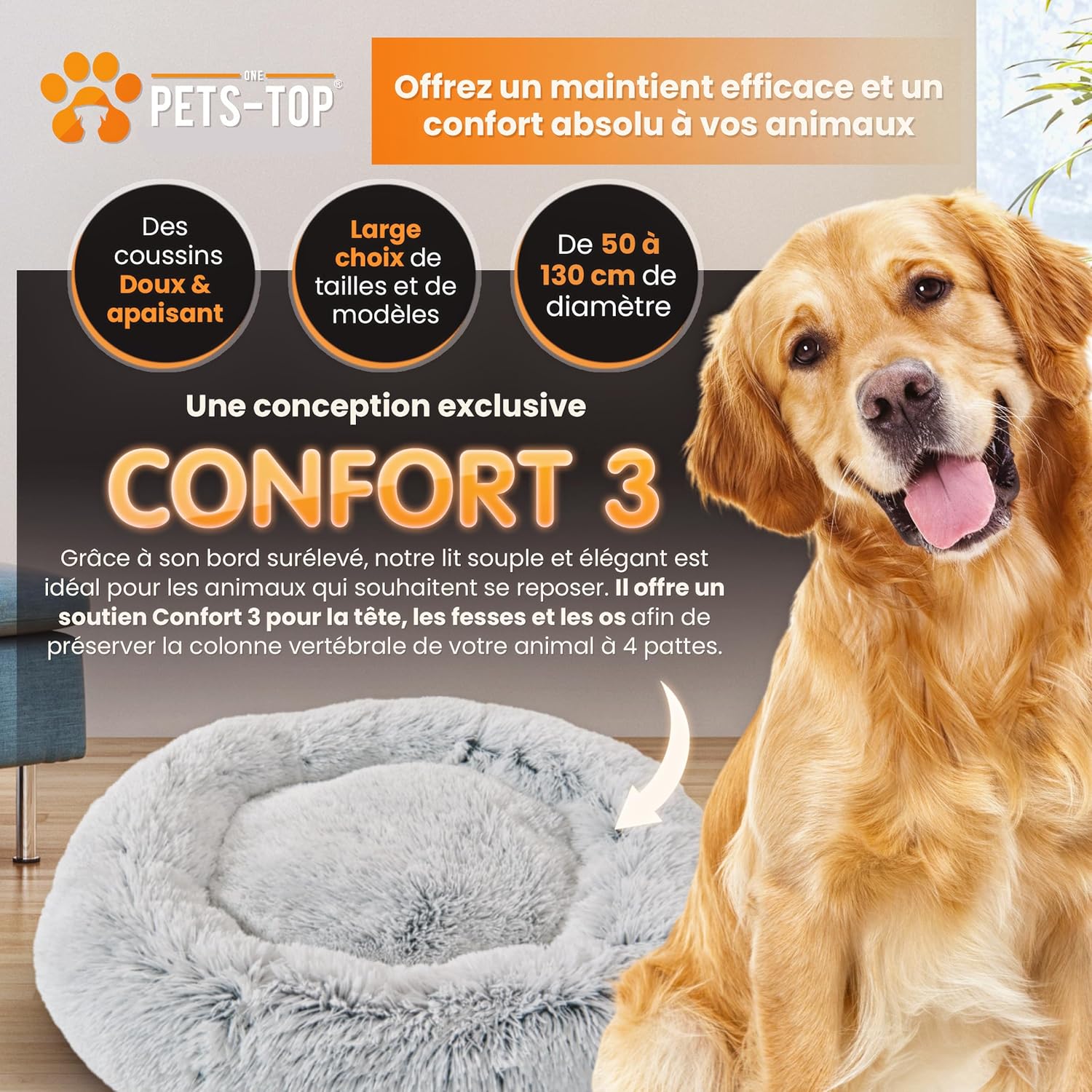Detalle 2 de One PETS-TOP Coussin Donut 130 cm