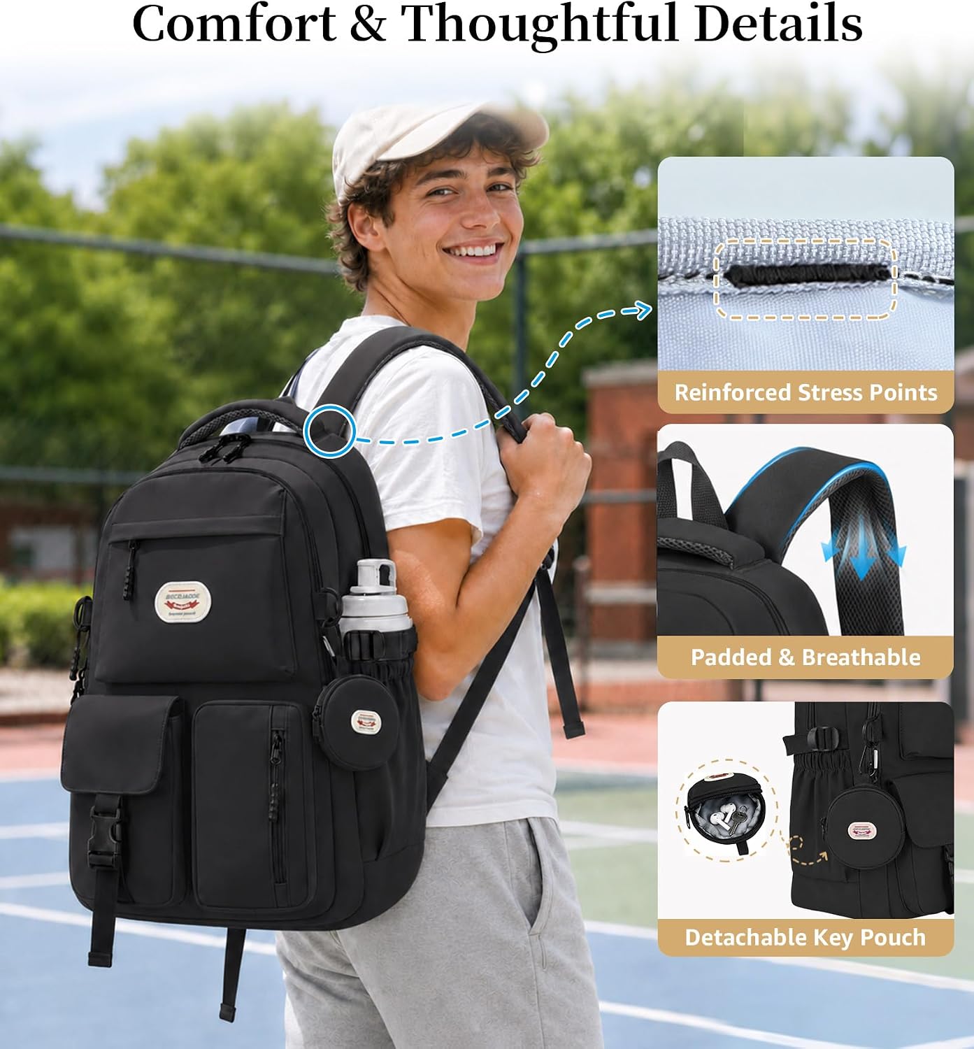 Thumbnail 4 de BECOJADDE 25L backpack with 15.6" laptop compartment