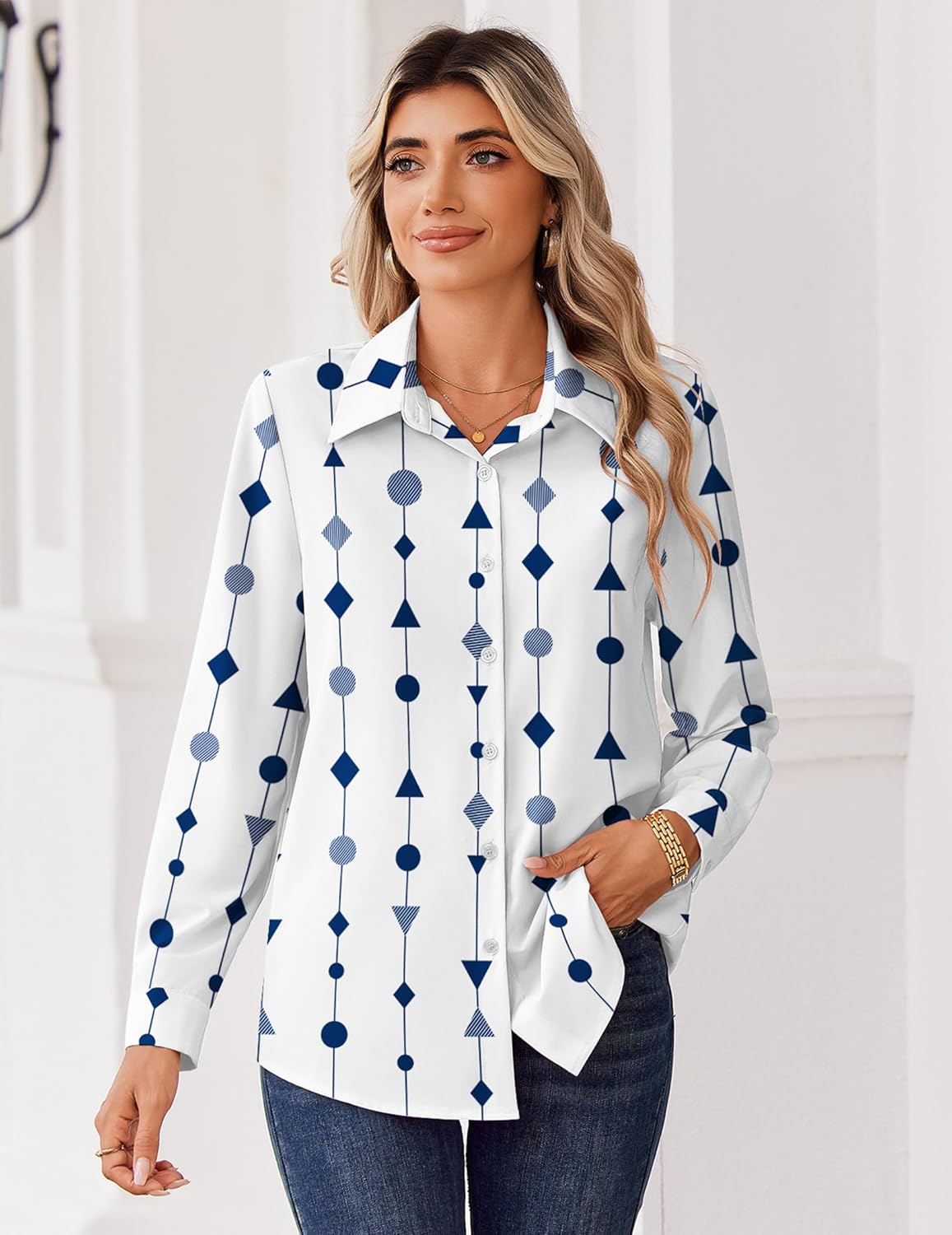 Thumbnail 4 de Zeagoo Blouse Long Sleeve Button Down Shirt