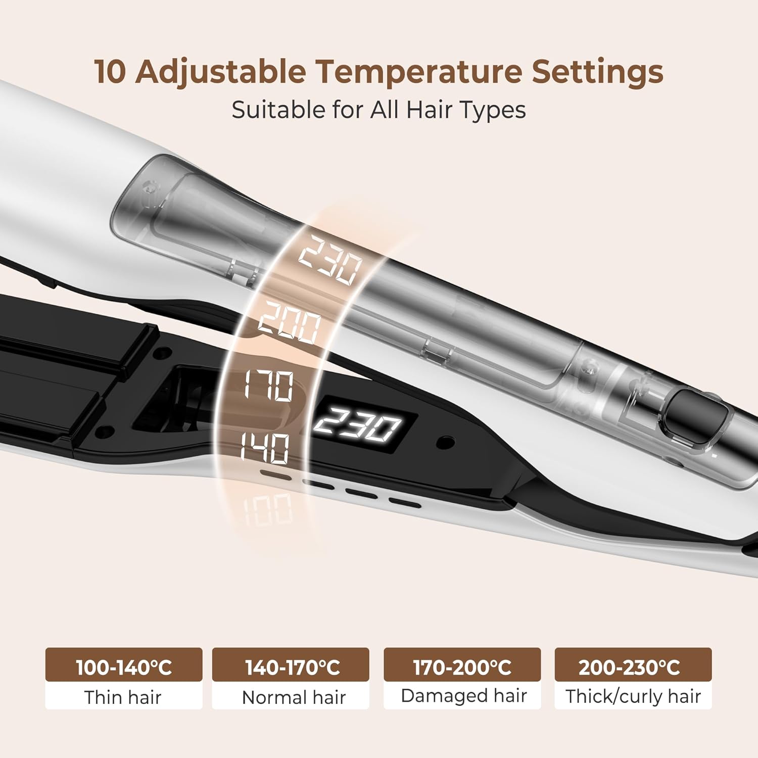 Detalle 2 de UKLISS Piastra a Vapore 40 mm: lisciatura rapida con display LCD e vapore